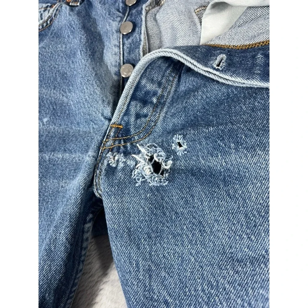 Vintage Levis 501xx Jeans Mens 34x32 Made in USA Button Fly 90s Distressed